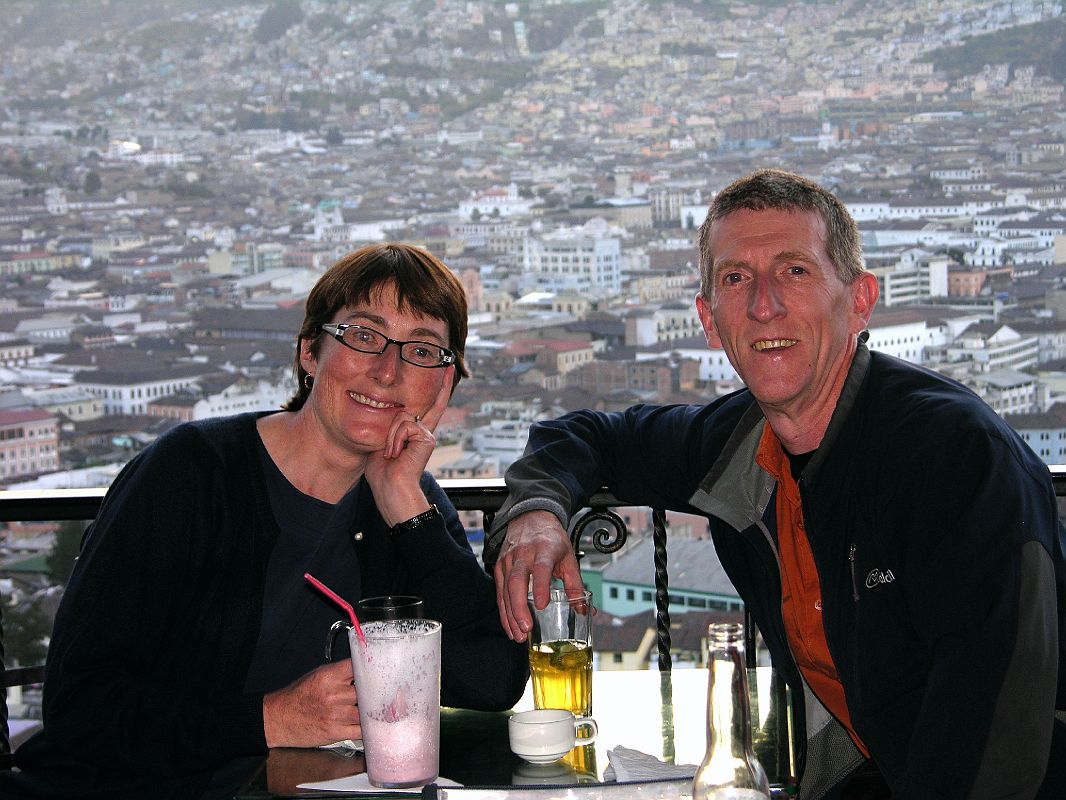 Ecuador Quito 07-01 Charlotte Ryan and Jerome Ryan At Cafe Mosaico In Old Quito